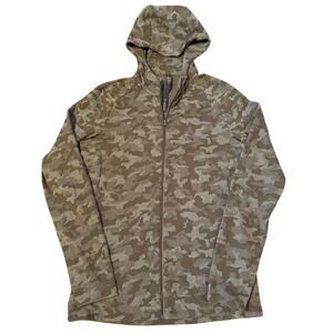Lululemon Men’s Surge Warm Full Zip Jacquard Hooded Heritage Camo Green Medium
